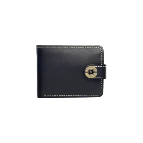 Portfel skórzany czarny z metalowym zamknięciem