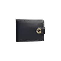 Portfel skórzany czarny z metalowym zamknięciem