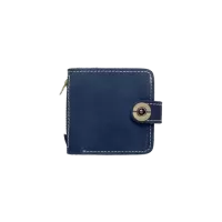 Portfel skórzany granatowy z metalowym zamknięciem