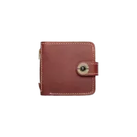 Portfel skórzany brązowy z metalowym zamknięciem