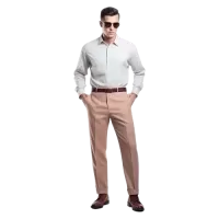 Beżowe eleganckie spodnie męskie