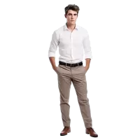 Beżowe spodnie chinosy męskie