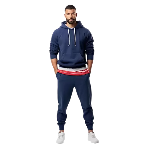 Granatowy komplet dresowy męski