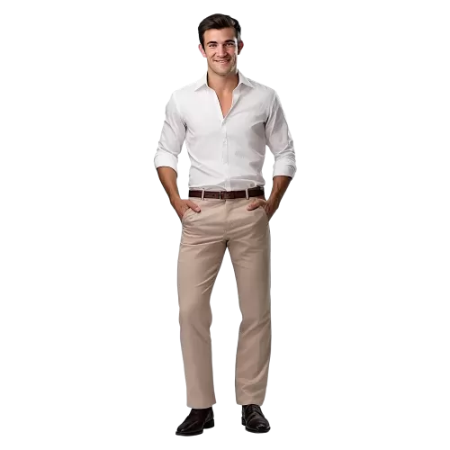 Beżowe spodnie męskie do koszuli