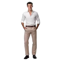 Beżowe spodnie męskie do koszuli