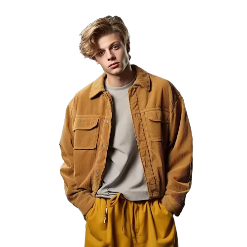 Musztardowe spodnie męskie