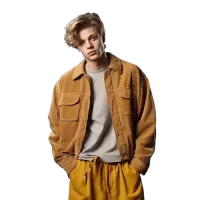 Musztardowe spodnie męskie