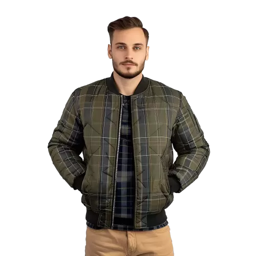 Kurtka bomberka męska w kratę