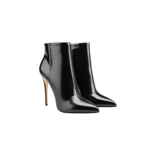 Czarne eleganckie botki na obcasie