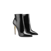 Czarne eleganckie botki na obcasie