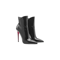 Czarne eleganckie botki na wysokim obcasie