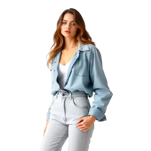 Damska jeansowa koszula oversize