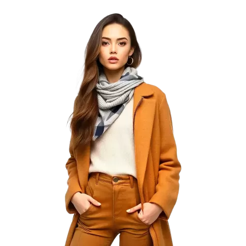 Klasyczny karmelowy płaszcz damski