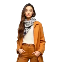 Klasyczny karmelowy płaszcz damski