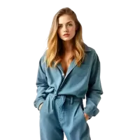 Stylowy damski kombinezon jeansowy