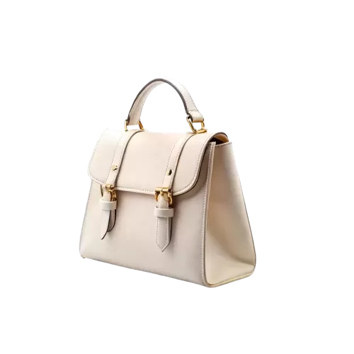 Luksusowa szampańska torebka damska ze złotymi elementami