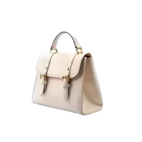 Luksusowa szampańska torebka damska ze złotymi elementami