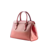 Elegancka torebka damska w odcieniu różanego drewna ze złotymi elementami