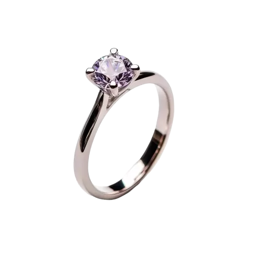 Złoty pierścionek z ametystem