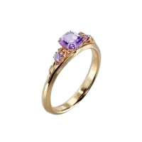 Złoty pierścionek z ametystem