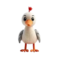 Pluszowa gęś w kolorze kremowym z szarymi skrzydłami i pomarańczowym dziobem