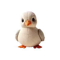 Pluszowa kaczuszka w kolorze beżowym z pomarańczowym dziobem i łapkami