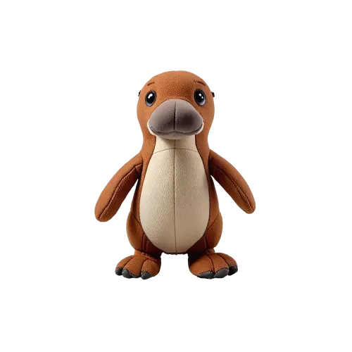 Pluszowy dziobak w kolorze brązowym z szerokim dziobem i płetwami