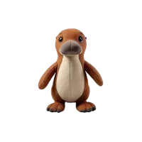 Pluszowy dziobak w kolorze brązowym z szerokim dziobem i płetwami