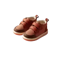 Brązowe dziecięce buty skórzane