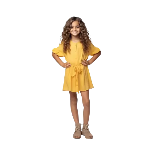 Żółta dziewczęca sukienka letnia